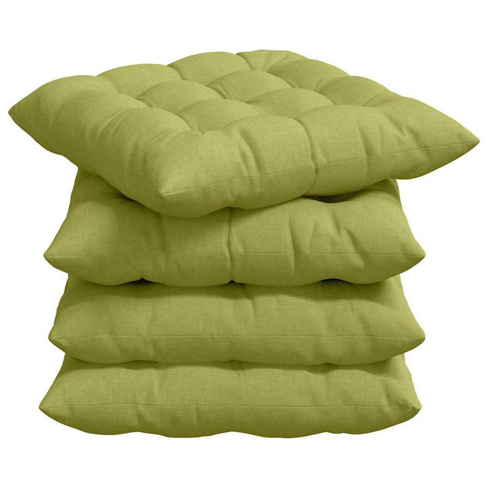 Vidaxl zitkussens 4 pcs lichtgroen 40 x 40 x 6 cm stof