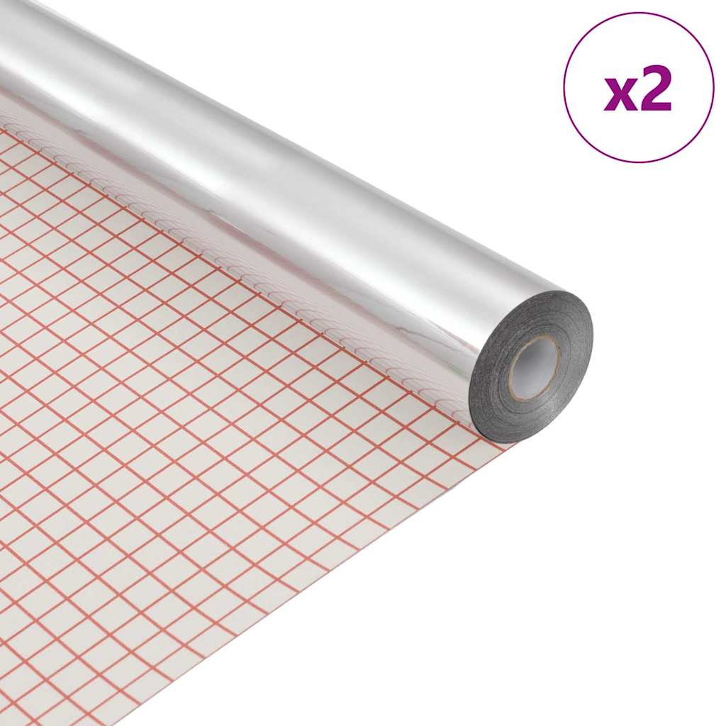 Vidaxl zelfklevende spiegelfolie 60 x 200 cm 2 pcs zilver pet