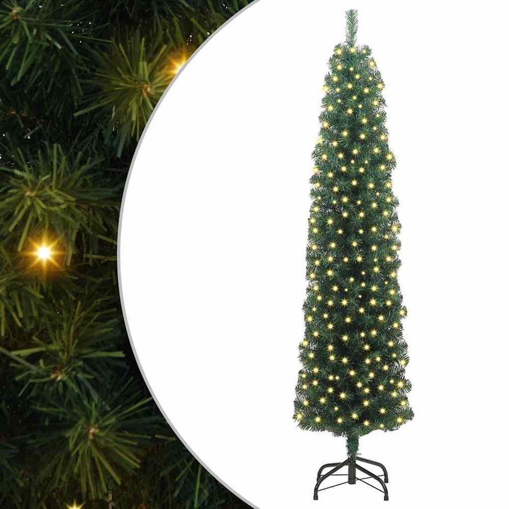 Vidaxl kunstkerstboom groen 240 cm pvc en staal en kunststof