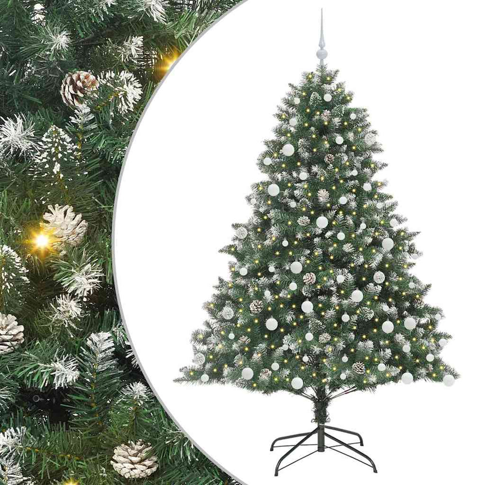Vidaxl kunstkerstboom met 300 led groen 180 cm pvc en plastic en staal