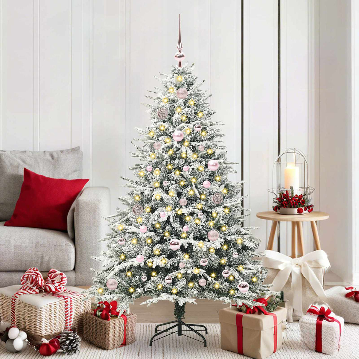 Vidaxl artificial pre-lit kerstboom met ballenset groen 150 cm