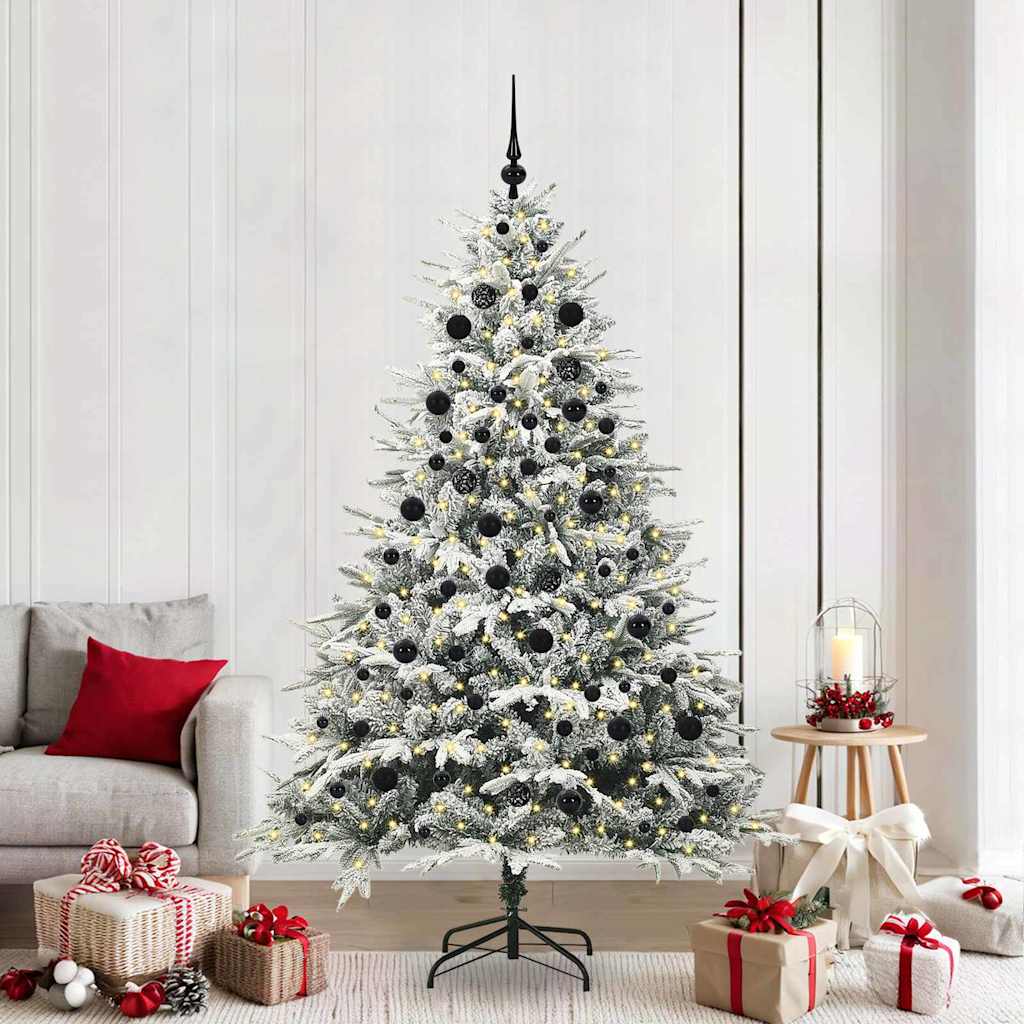 Vidaxl artificial pre-lit kerstboom met ballenset groen 210 cm