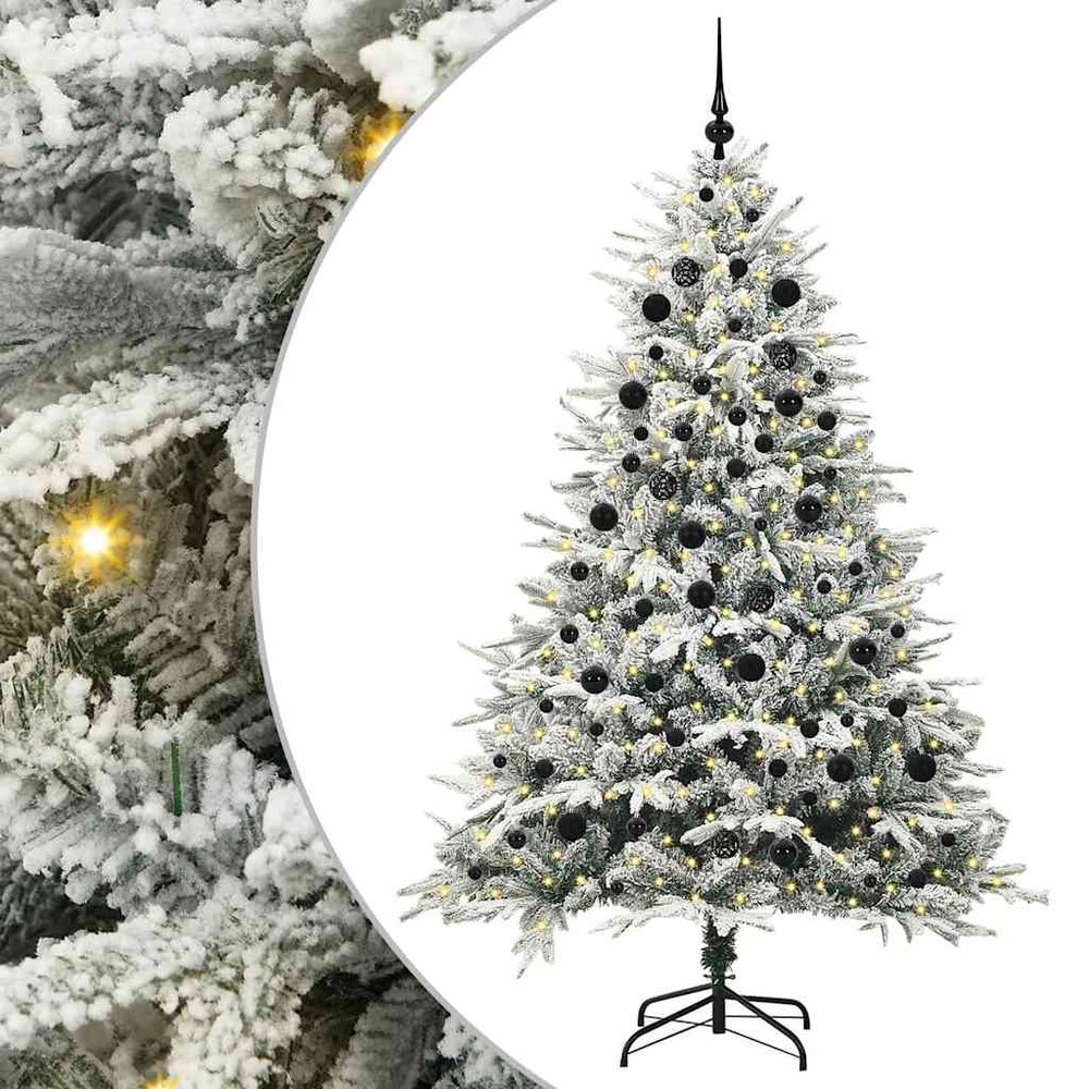 Vidaxl artificial pre-lit kerstboom met ballenset groen 210 cm