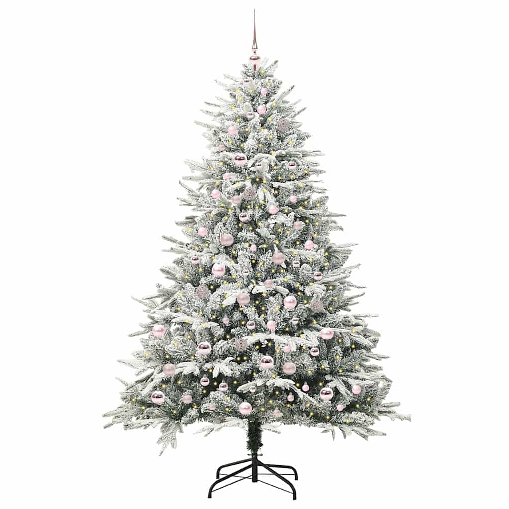 Vidaxl artificial pre-lit kerstboom met ballenset groen 210 cm