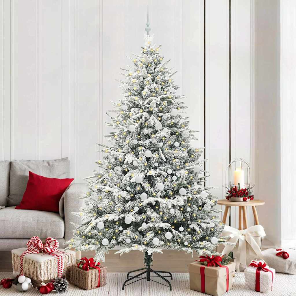 Vidaxl artificial pre-lit kerstboom met ballenset groen 210 cm