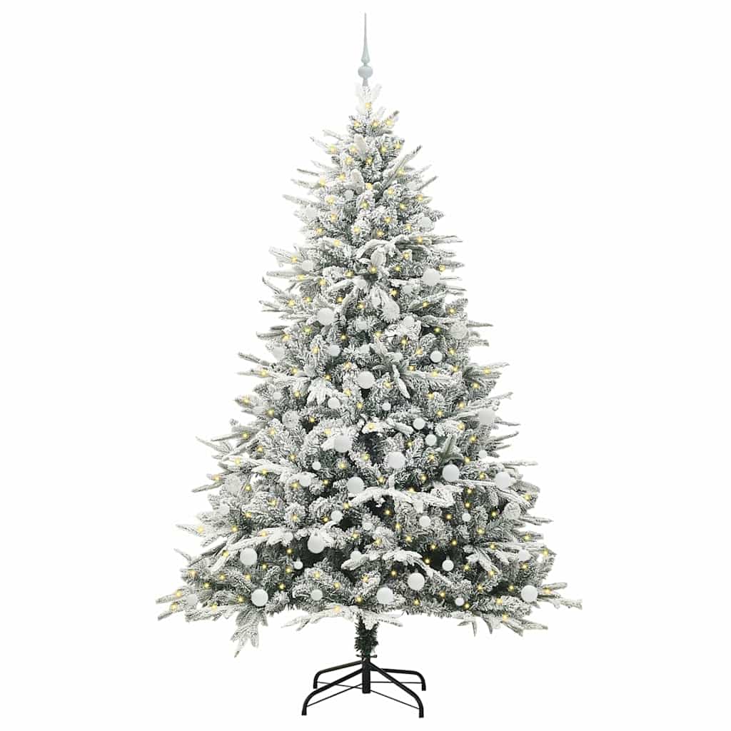 Vidaxl artificial pre-lit kerstboom met ballenset groen 210 cm