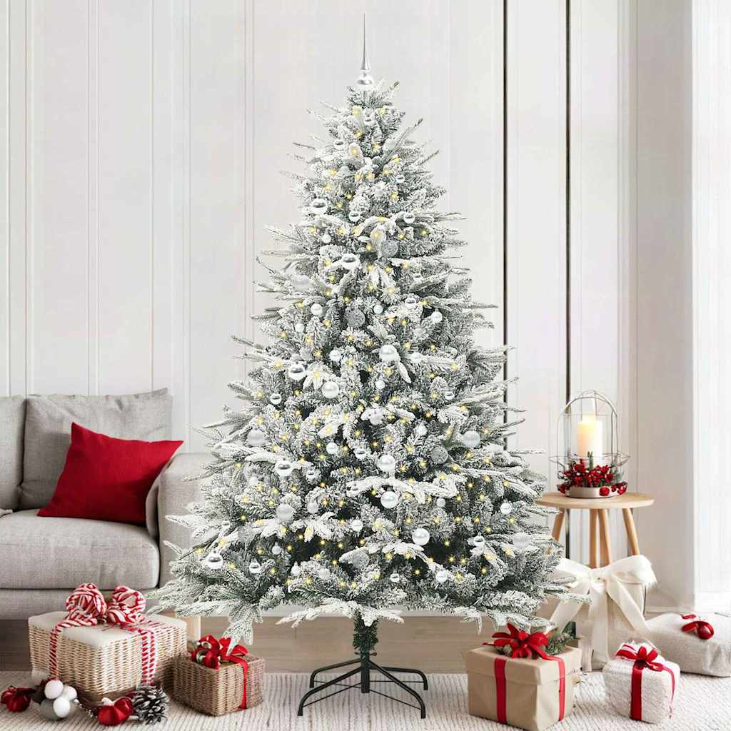 Vidaxl artificial pre-lit kerstboom met ballenset groen 210 cm
