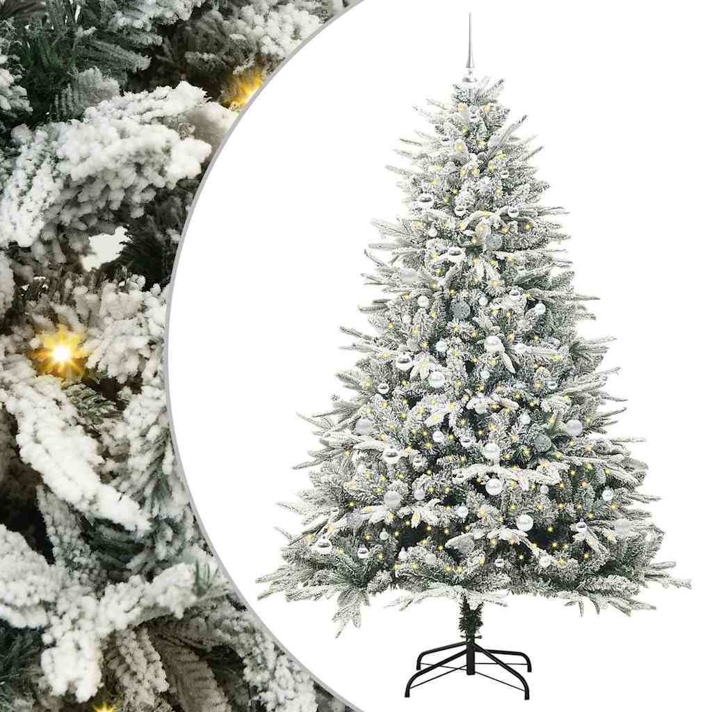 Vidaxl artificial pre-lit kerstboom met ballenset groen 210 cm