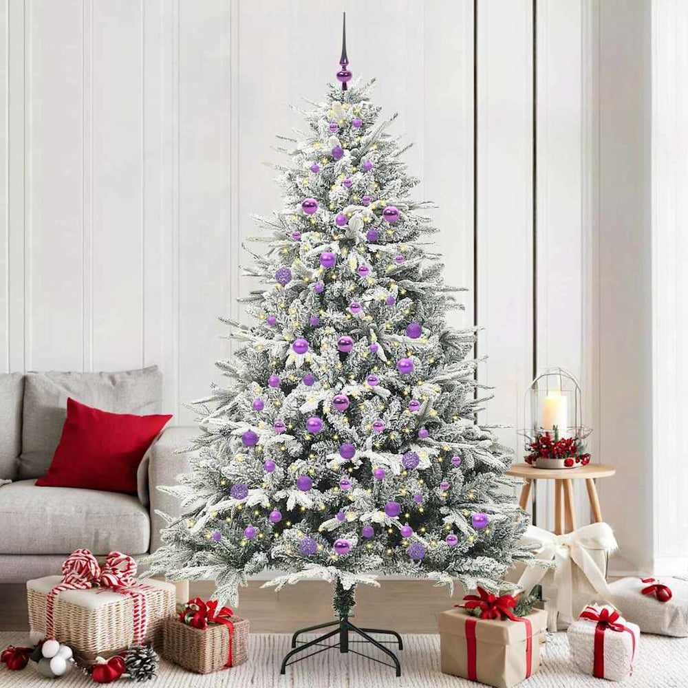 Vidaxl artificial pre-lit kerstboom met ballenset groen 210 cm