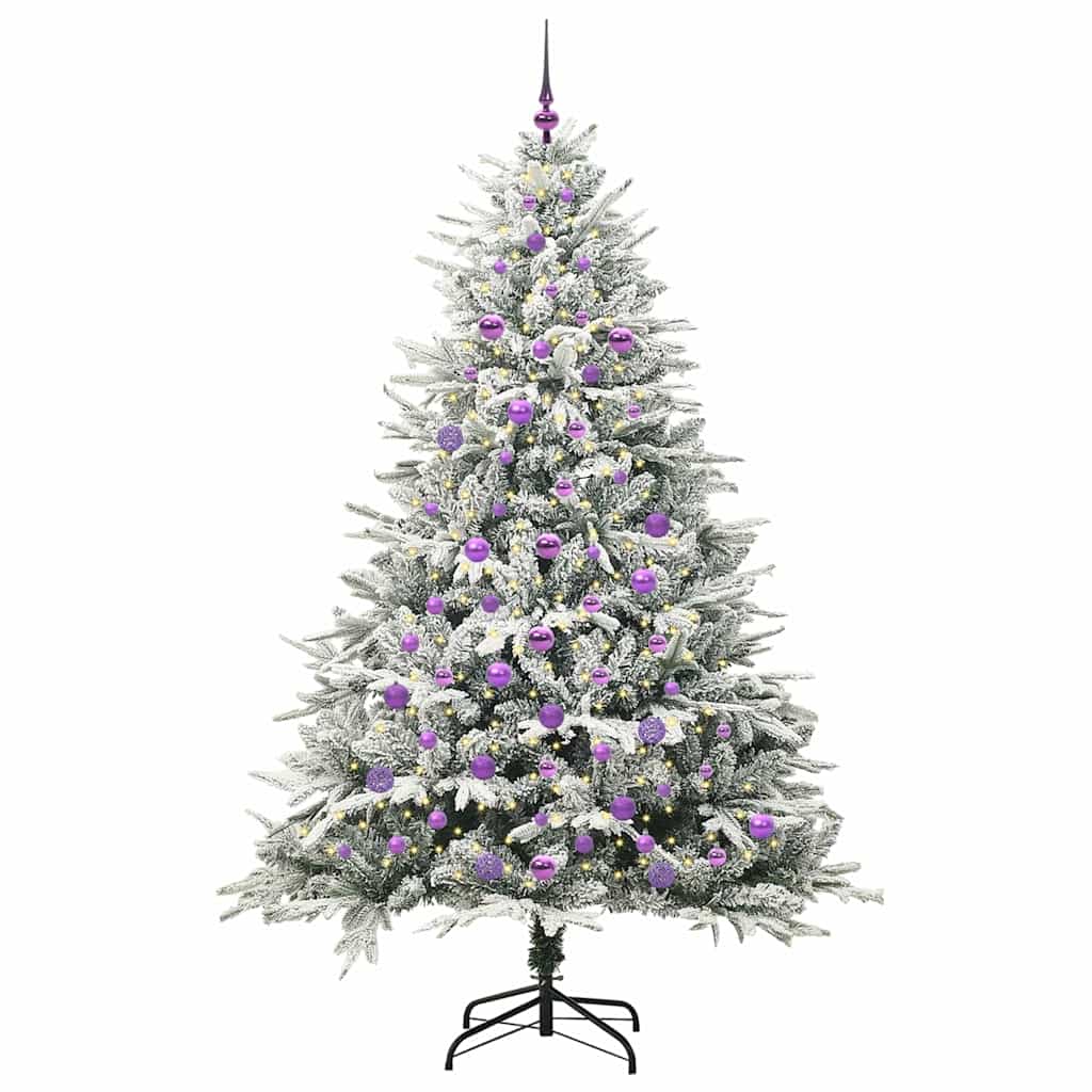 Vidaxl artificial pre-lit kerstboom met ballenset groen 210 cm