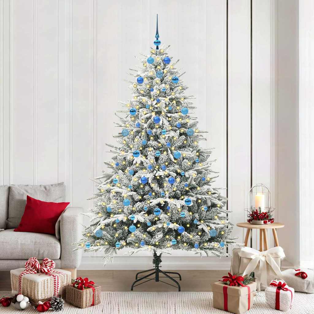 Vidaxl artificial pre-lit kerstboom met ballenset groen 210 cm