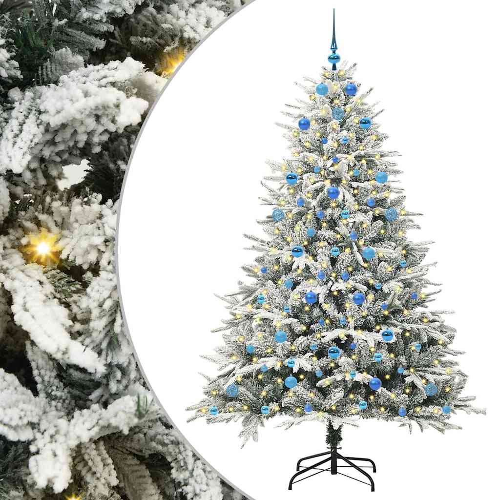 Vidaxl artificial pre-lit kerstboom met ballenset groen 210 cm