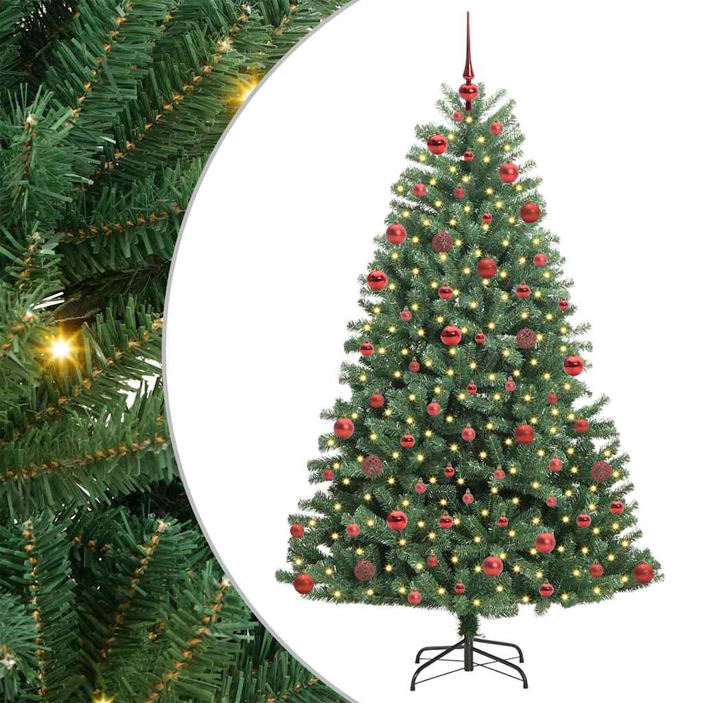 Vidaxl kunstmatige inklapbare kerstboom groen 180 cm pvc en metaal