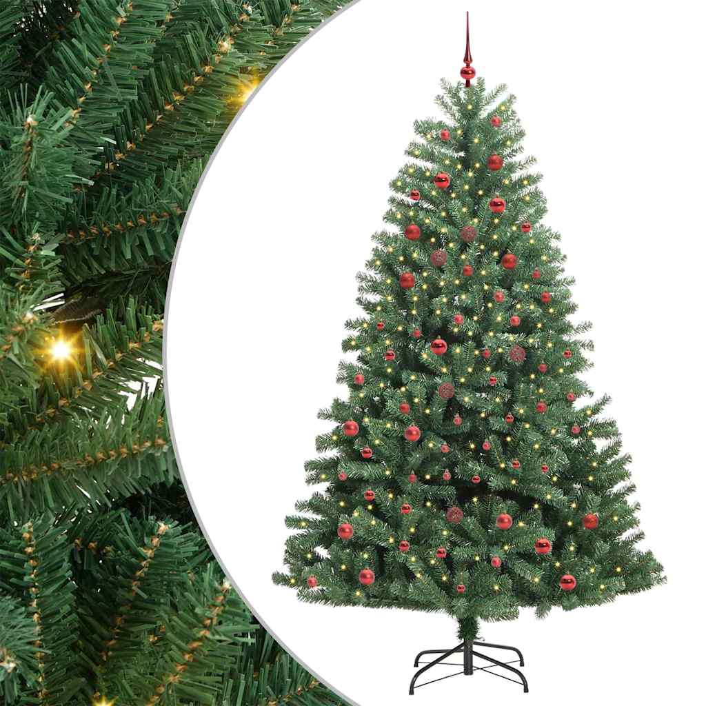 Vidaxl kunstmatige inklapbare kerstboom groen 210 cm pvc en metaal