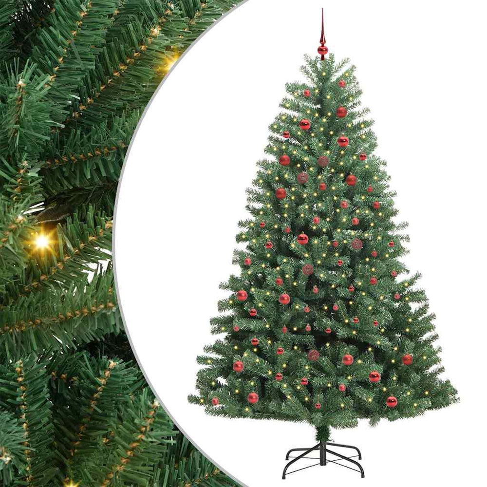 Vidaxl kunstmatige inklapbare kerstboom groen 210 cm pvc en metaal