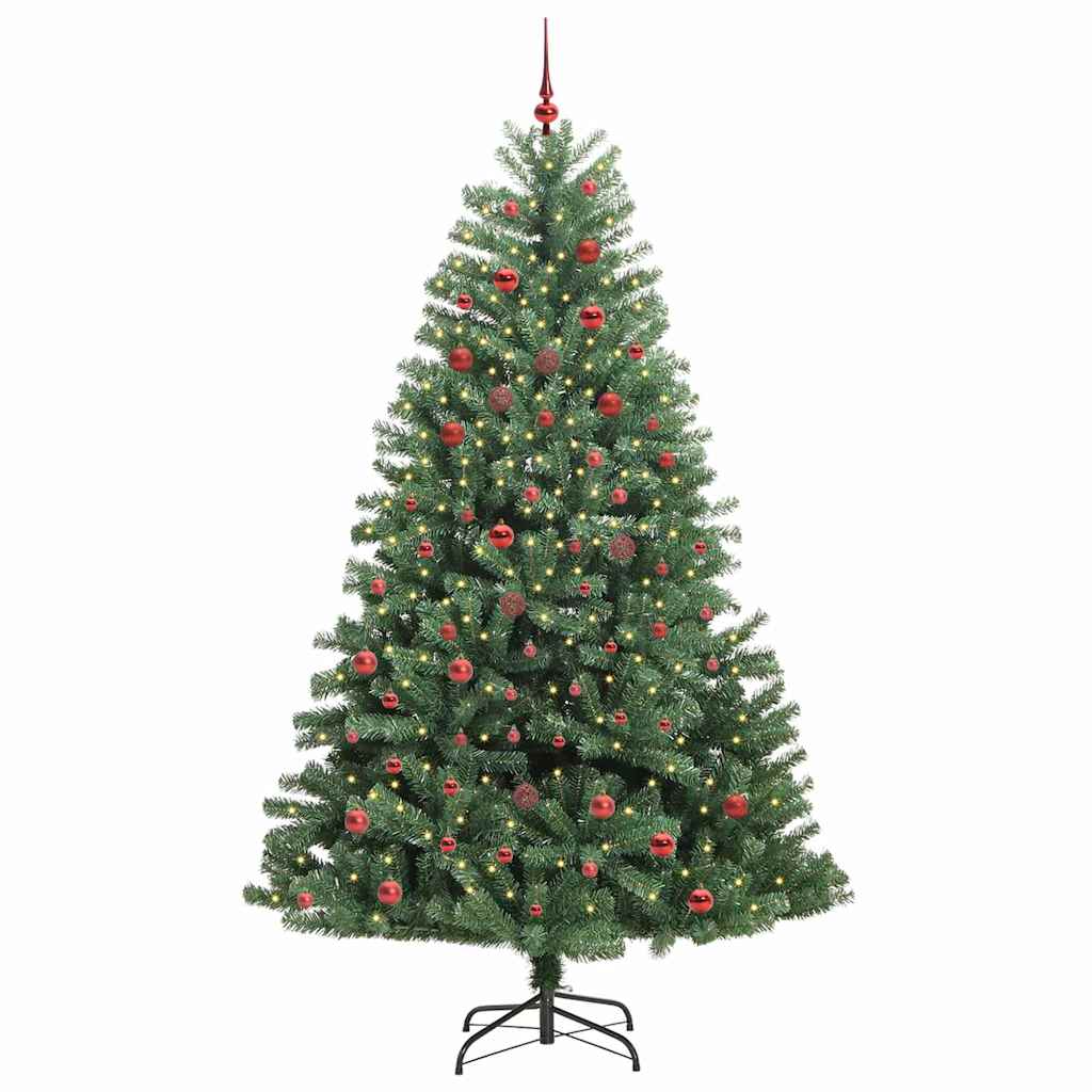 Vidaxl kunstmatige inklapbare kerstboom groen 210 cm pvc en metaal