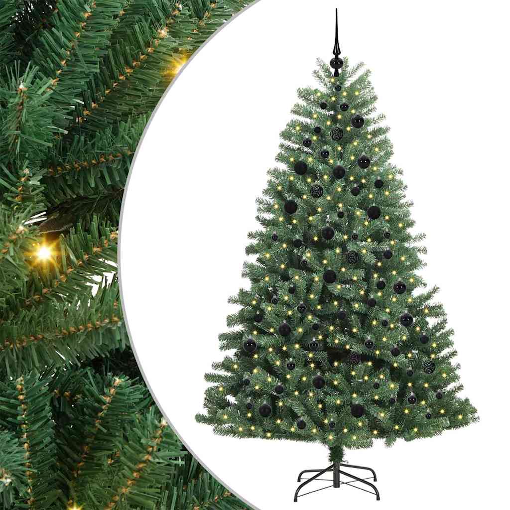 Vidaxl kunstmatige inklapbare kerstboom groen 210 cm pvc en metaal