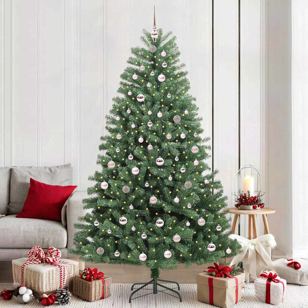 Vidaxl kunstmatige inklapbare kerstboom groen 210 cm pvc en metaal