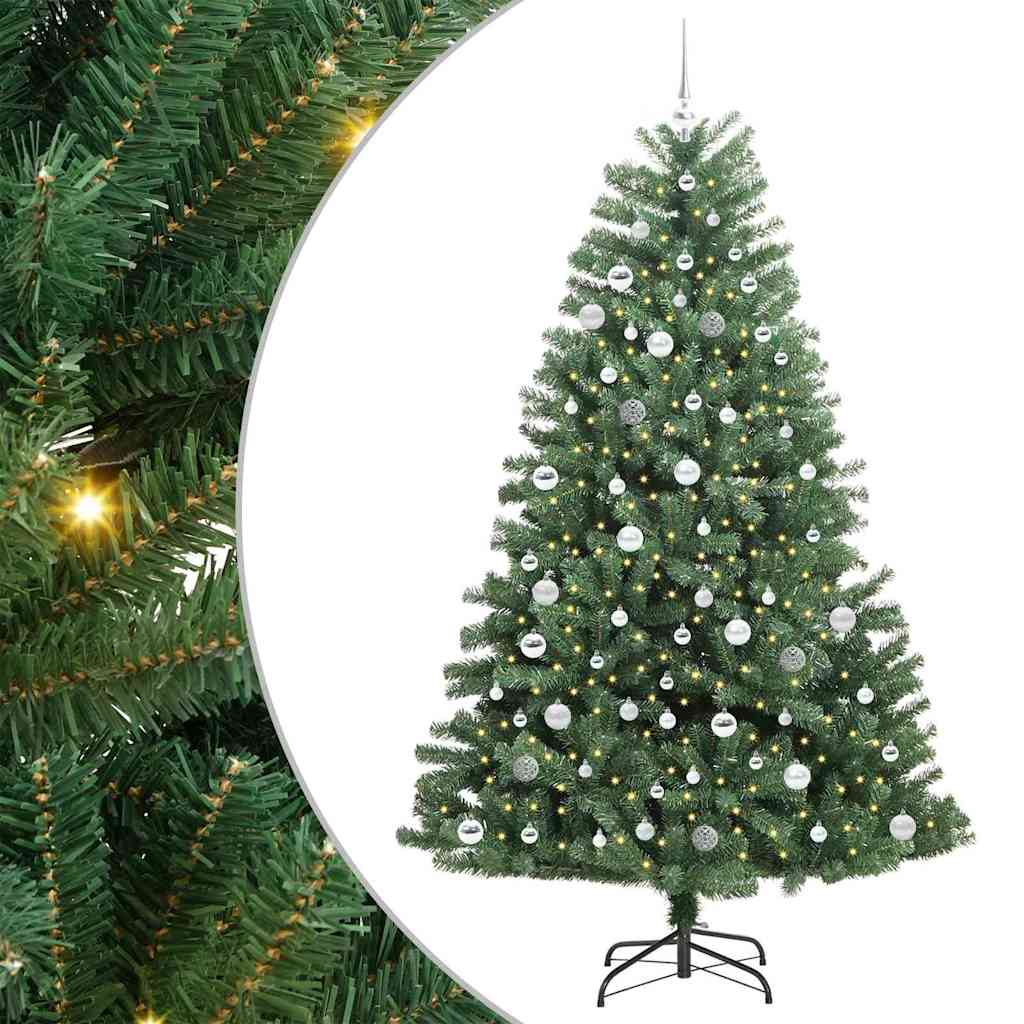 Vidaxl kunstmatige inklapbare kerstboom groen 210 cm pvc en metaal