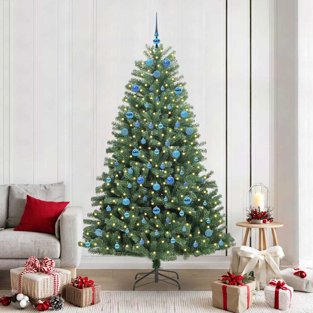 Vidaxl kunstmatige inklapbare kerstboom groen 210 cm pvc en metaal