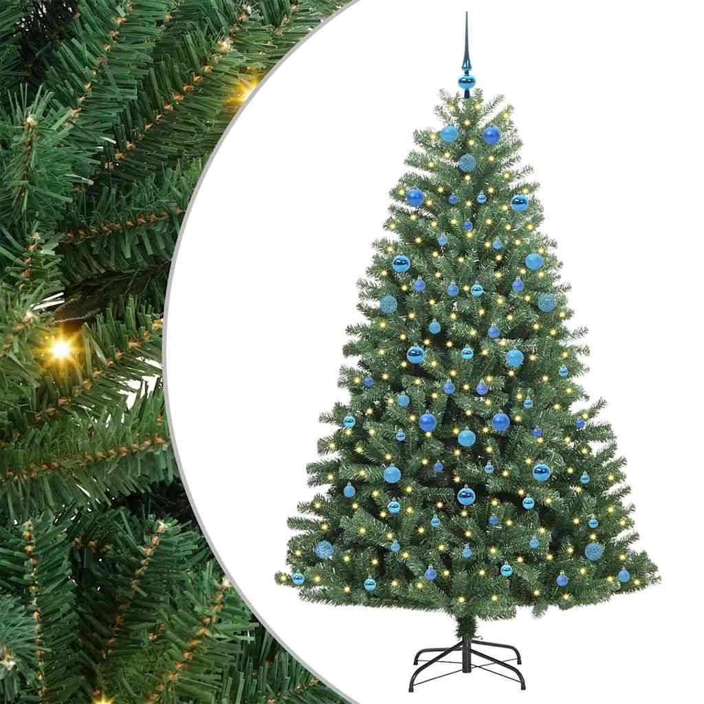 Vidaxl kunstmatige inklapbare kerstboom groen 210 cm pvc en metaal