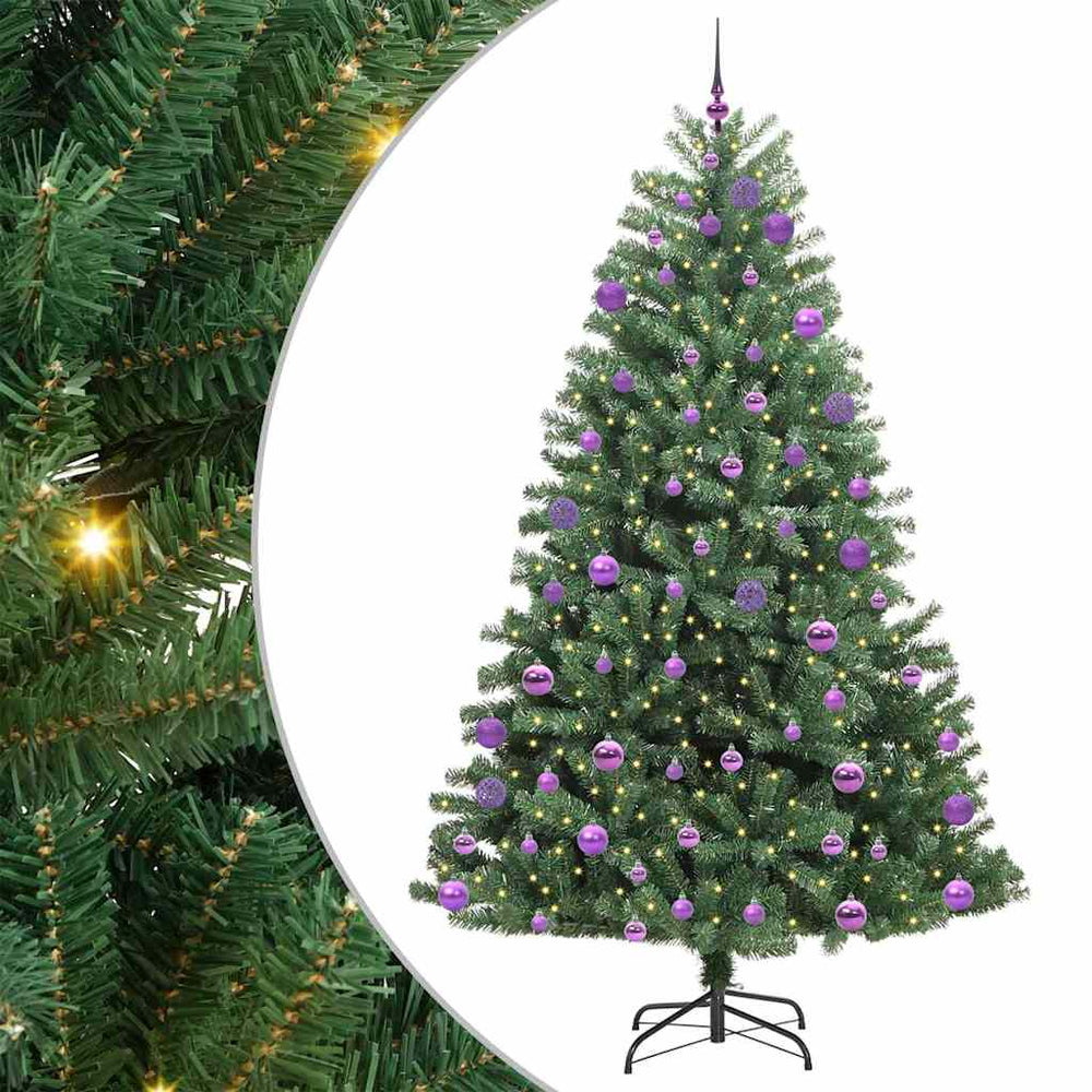 Vidaxl kunstmatige inklapbare kerstboom groen 240 cm pvc en metaal