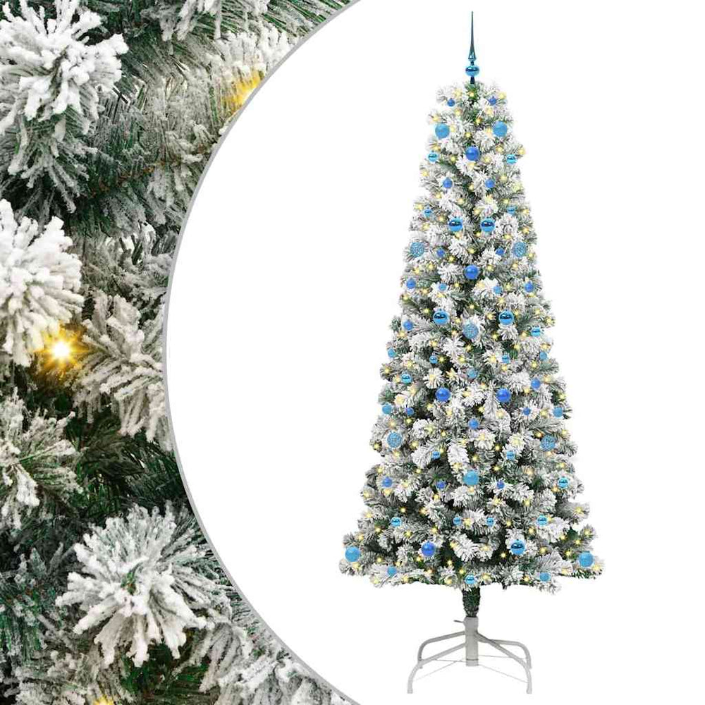 Vidaxl kunstmatige inklapbare kerstboom groen en wit 240 cm