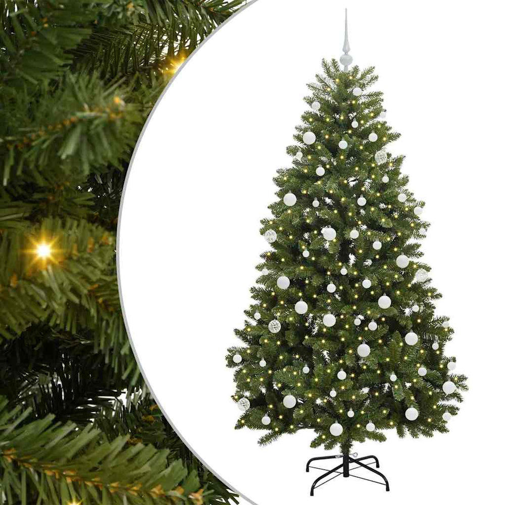 Vidaxl kunstkerstboom met 300 led groen 180 cm pvc en metaal