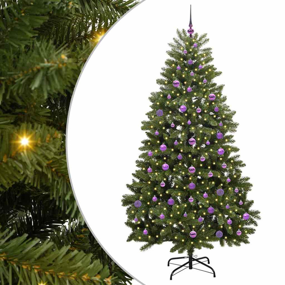 Vidaxl kunstkerstboom met 300 led groen 210 cm pvc en metaal