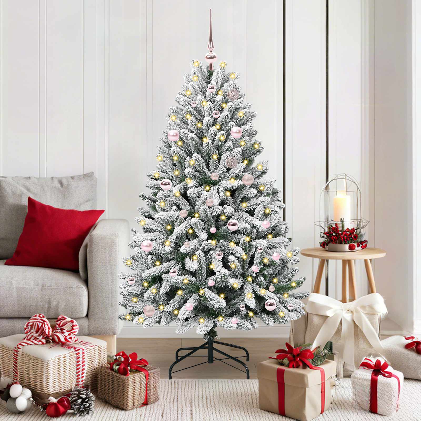 Vidaxl kunstkerstboom 150 cm 150 led's warmwit pvc en staal