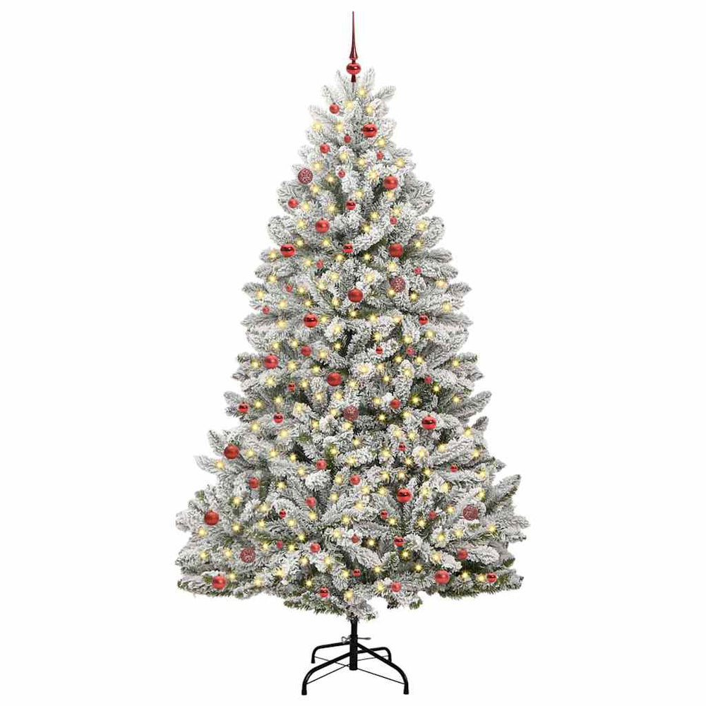 Vidaxl kunstkerstboom met 300 led groen en wit 270 cm pvc en metaal