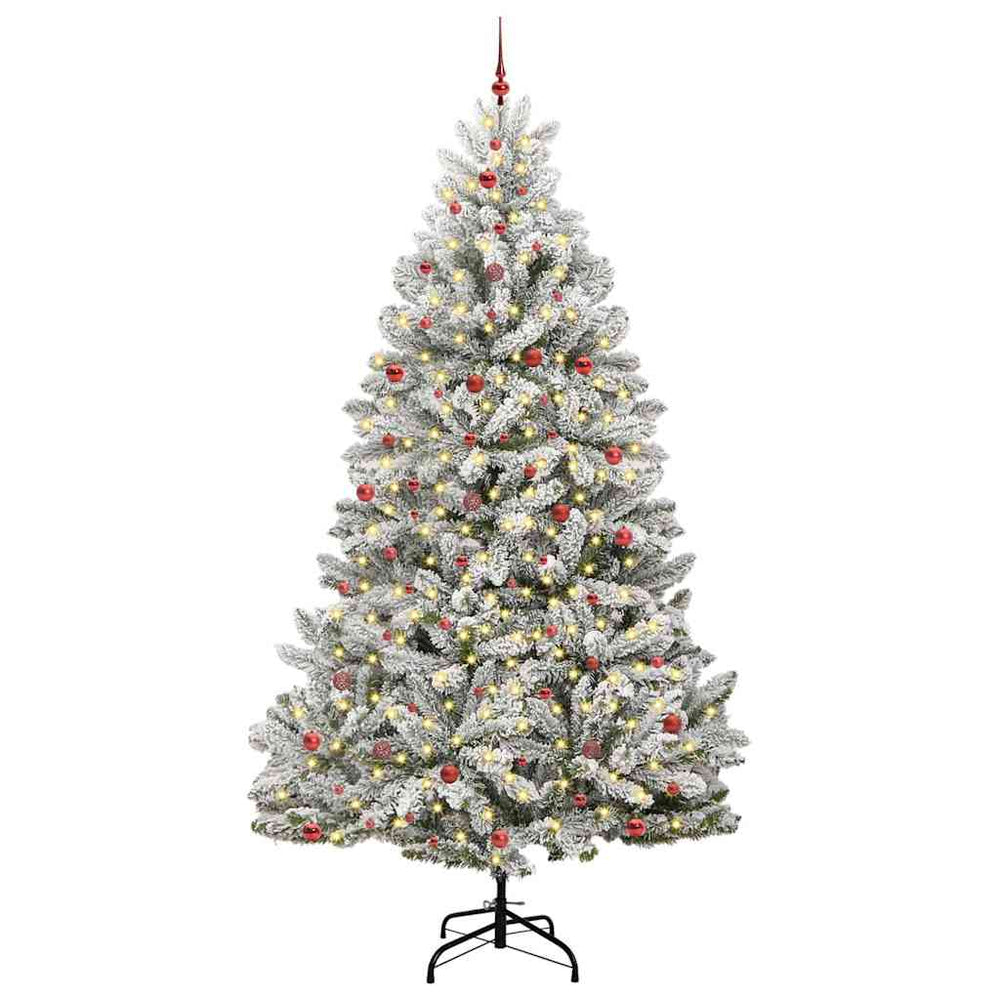 Vidaxl kunstkerstboom met 300 led groen en wit 300 cm pvc en metaal