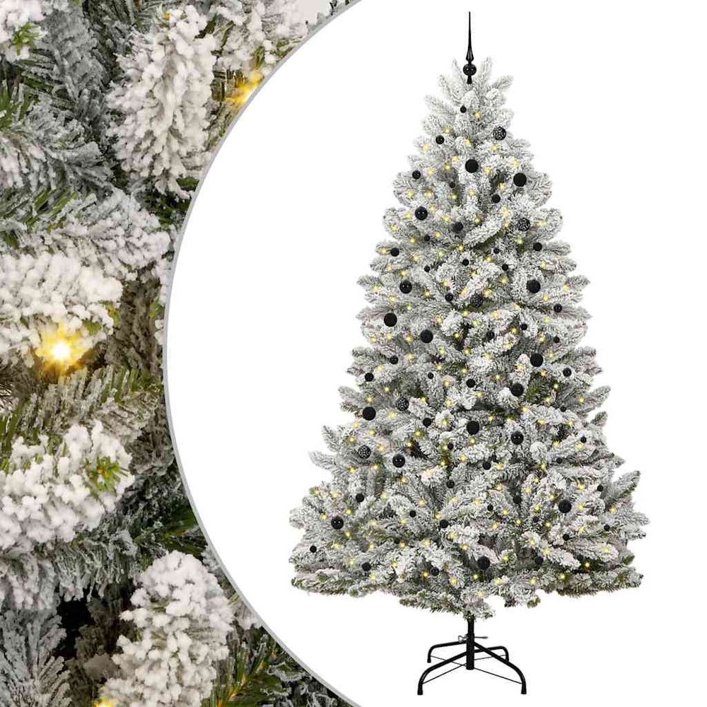 Vidaxl kunstkerstboom met 300 led groen en wit 300 cm pvc en metaal