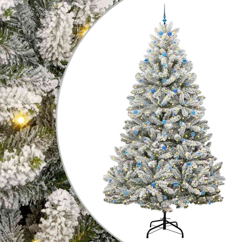 Vidaxl kunstkerstboom met 300 led groen en wit 300 cm pvc en metaal