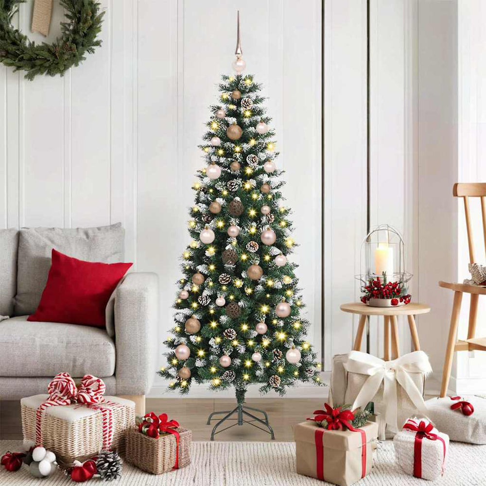 Vidaxl kunstkerstboom met 150 led groen 150 cm pvc en plastic en staal