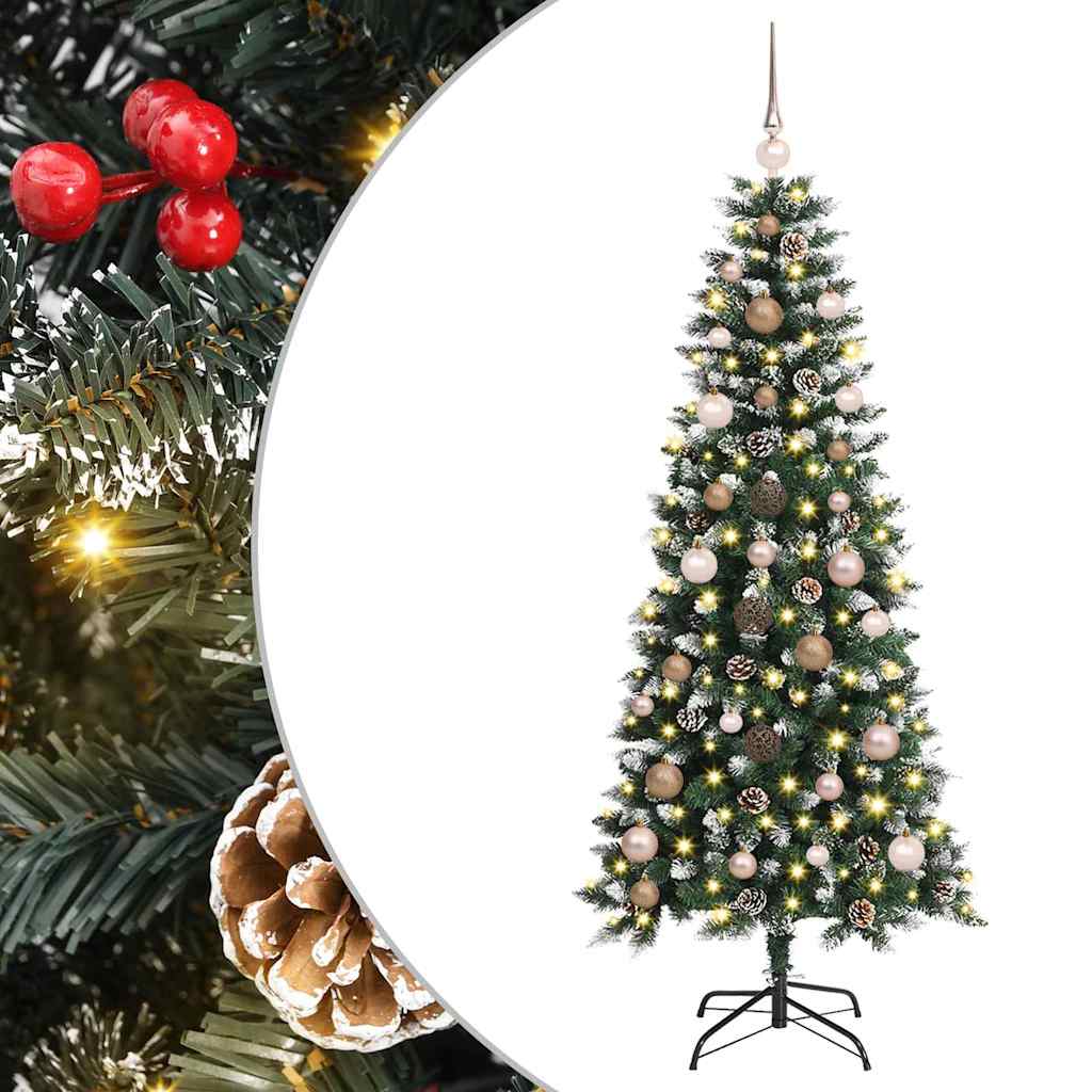 Vidaxl kunstkerstboom met 150 led groen 150 cm pvc en plastic en staal