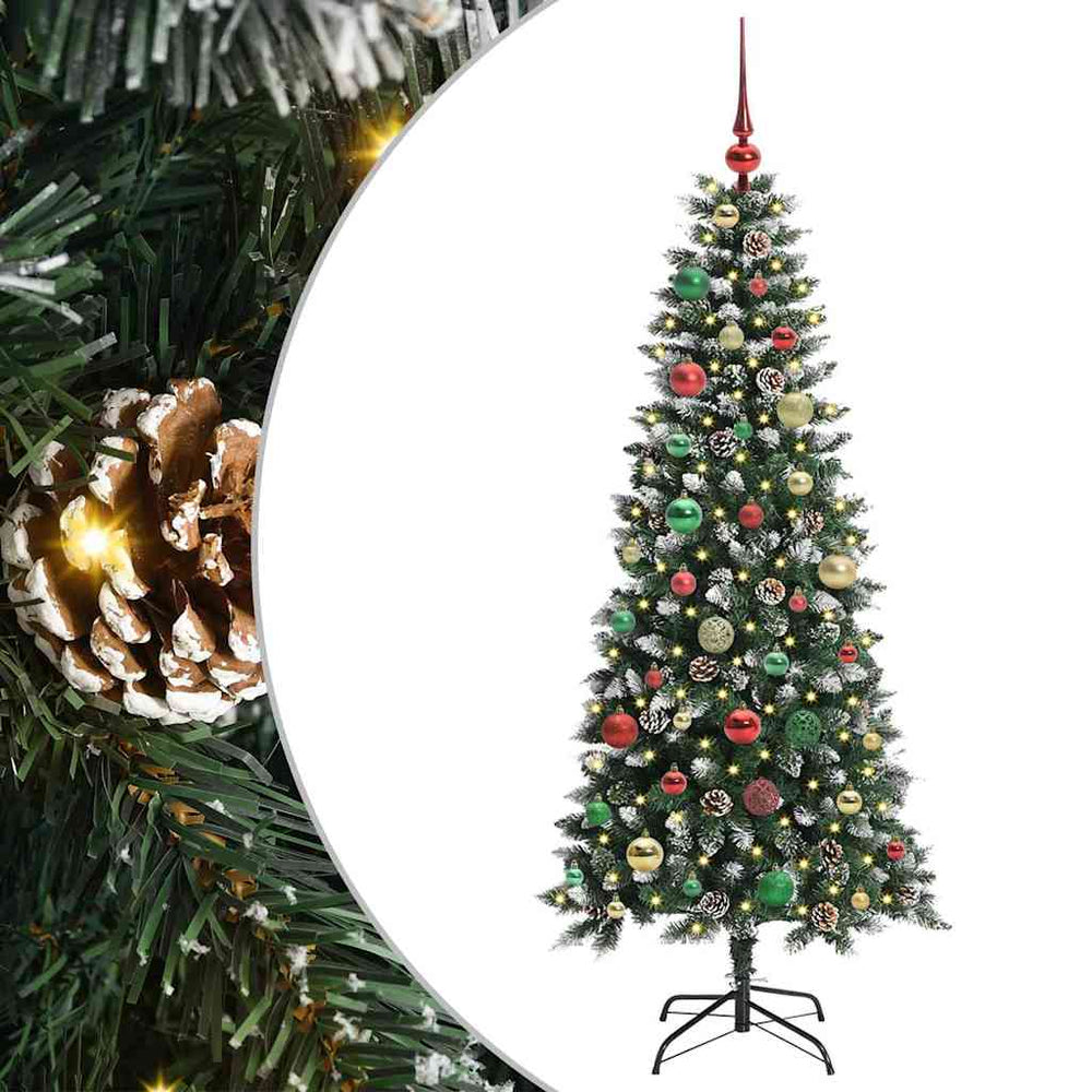 Vidaxl kunstkerstboom met 150 led groen 150 cm pvc en plastic en staal