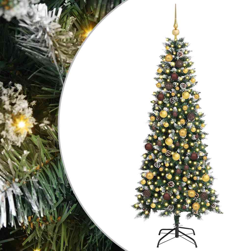 Vidaxl kunstkerstboom met 300 led groen 180 cm pvc en plastic en staal