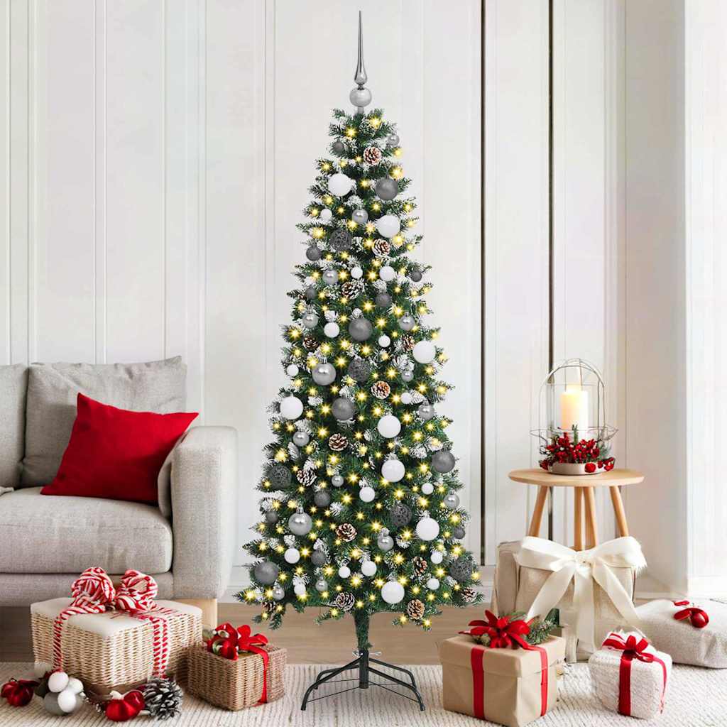 Vidaxl kunstkerstboom met 300 led groen 180 cm pvc en plastic en staal