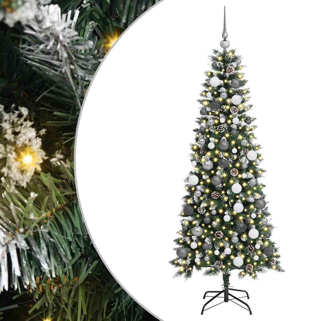 Vidaxl kunstkerstboom met 300 led groen 180 cm pvc en plastic en staal