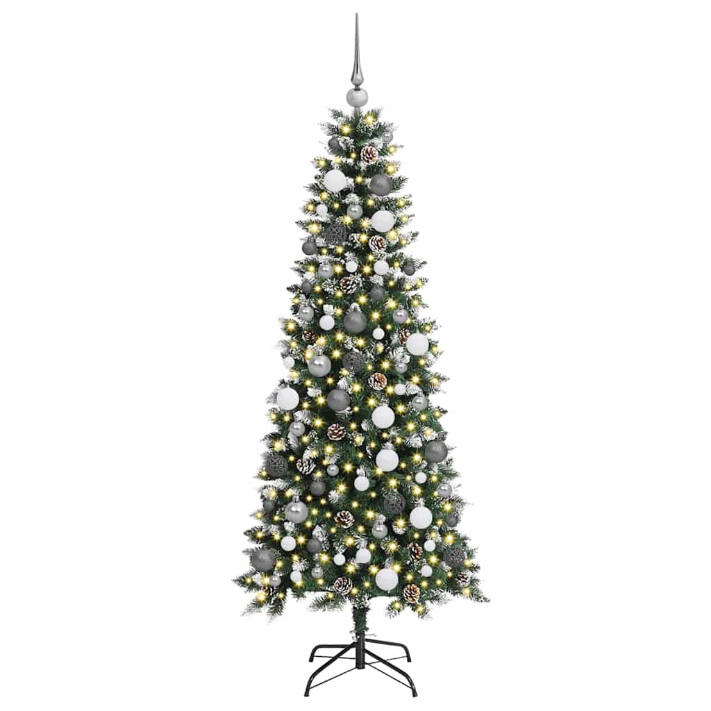 Vidaxl kunstkerstboom met 300 led groen 180 cm pvc en plastic en staal