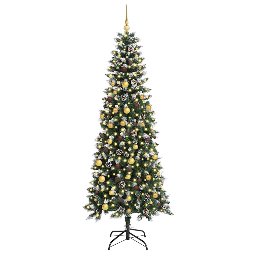 Vidaxl kunstkerstboom met 300 led groen 210 cm pvc en plastic en staal