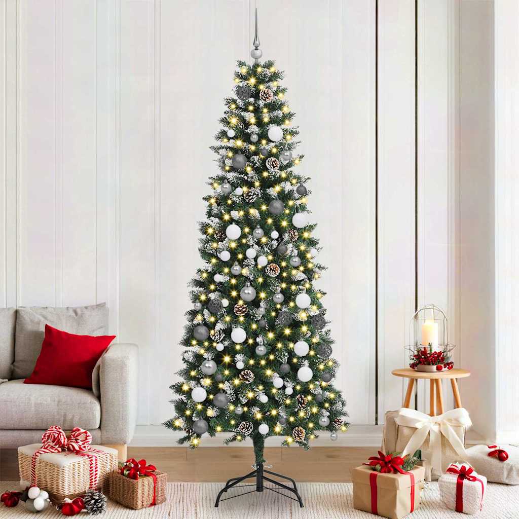 Vidaxl kunstkerstboom met 300 led groen 210 cm pvc en plastic en staal