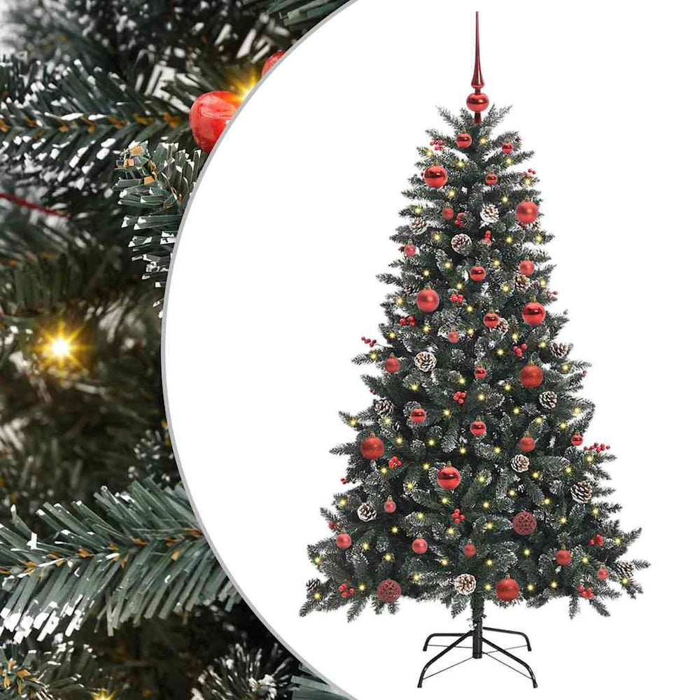 Vidaxl kunstkerstboom met 150 led groen 150 cm pvc en plastic en staal