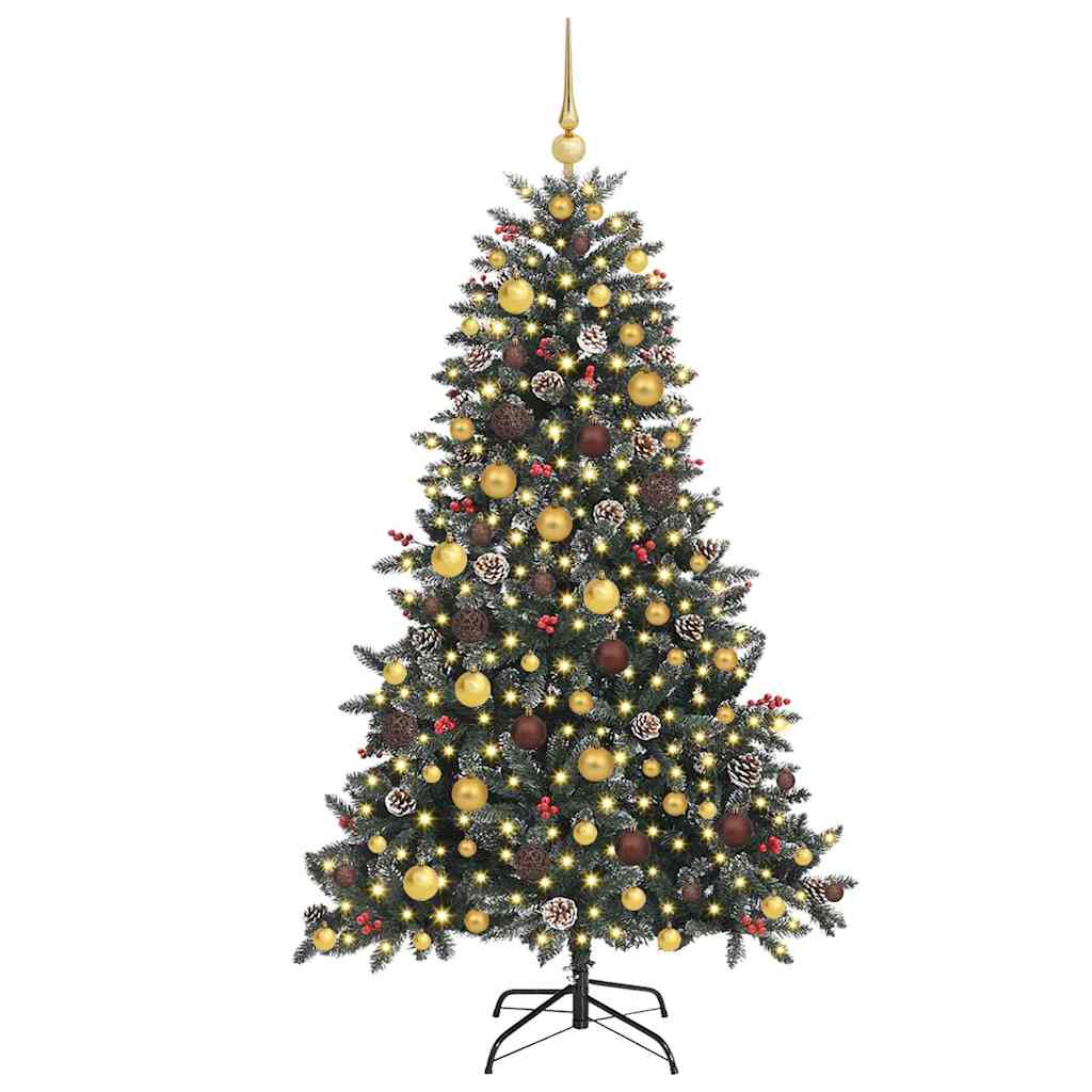 Vidaxl kunstkerstboom met 300 led groen 180 cm pvc en plastic en staal