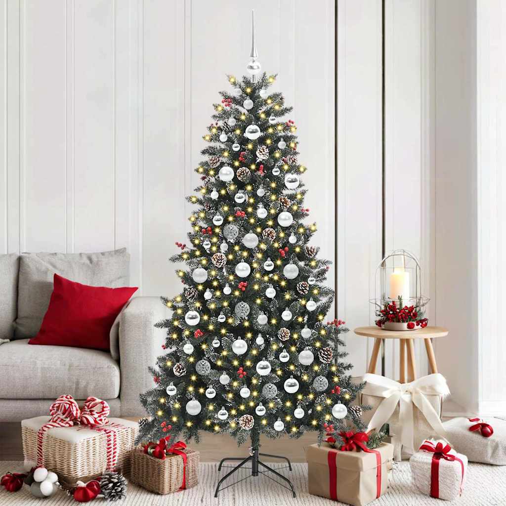 Vidaxl kunstkerstboom met 300 led groen 180 cm pvc en plastic en staal