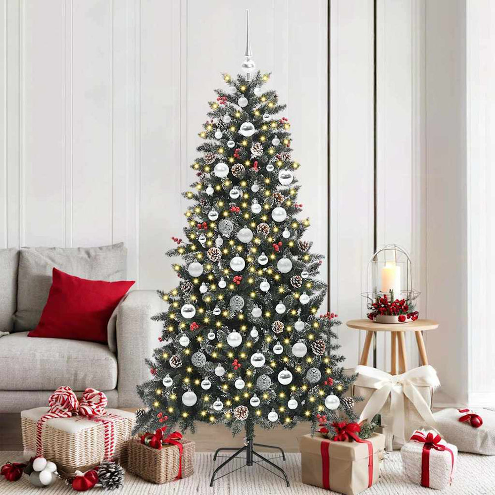 Vidaxl kunstkerstboom met 300 led groen 180 cm pvc en plastic en staal
