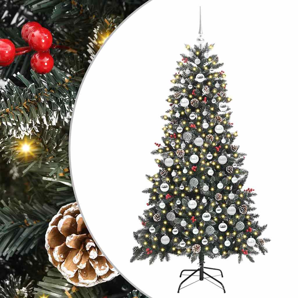 Vidaxl kunstkerstboom met 300 led groen 180 cm pvc en plastic en staal