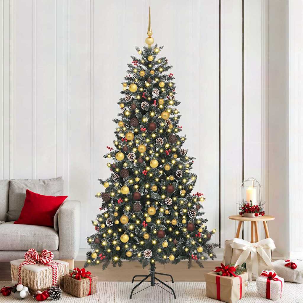 Vidaxl kunstkerstboom met 300 led groen 210 cm pvc en plastic en staal