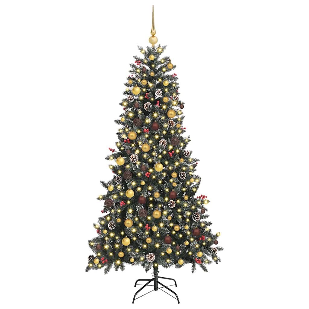 Vidaxl kunstkerstboom met 300 led groen 210 cm pvc en plastic en staal